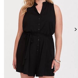 NWT black button up romper
